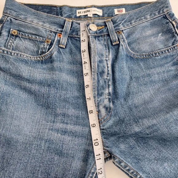 Re/Done Original High Rise Raw Hem Ankle Crop Jeans Size 28 - Picture 3 of 11